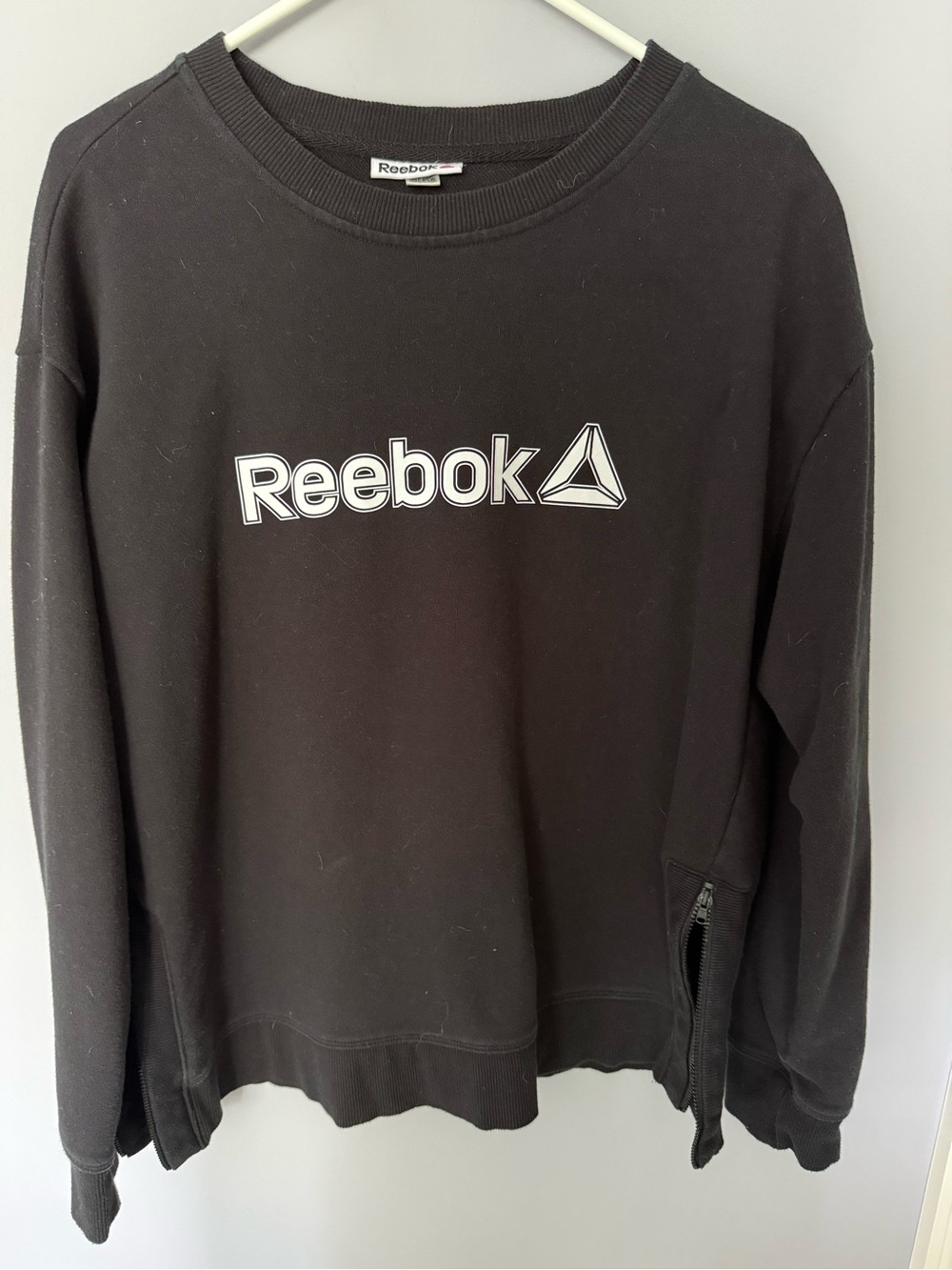 Reebok Black Crewneck Sweatshirt with White Logo